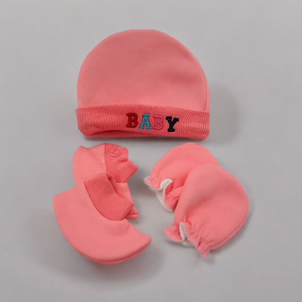 Baby's Set of Cap, Mittens & Booties